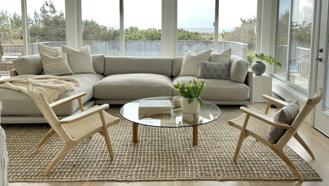A light-filled sitting room at Montauk Cottage